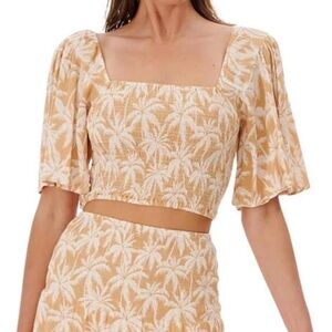 Rip Curl Orange Palm Print Crop Top